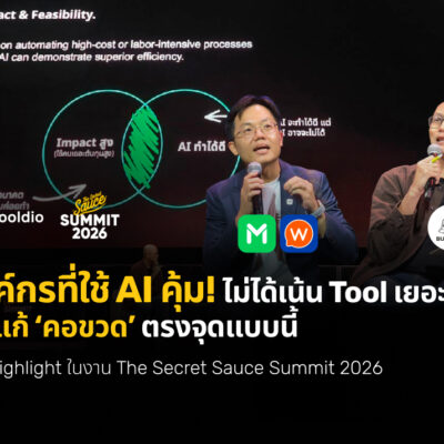 องค์กรที่ใช้ AI คุ้ม! ไม่ได้เน้น Tool เยอะ แต่ แก้ ‘คอขวด’ ตรงจุดแบบนี้ _ สรุป Highlight ในงาน The Secret Sauce 2026